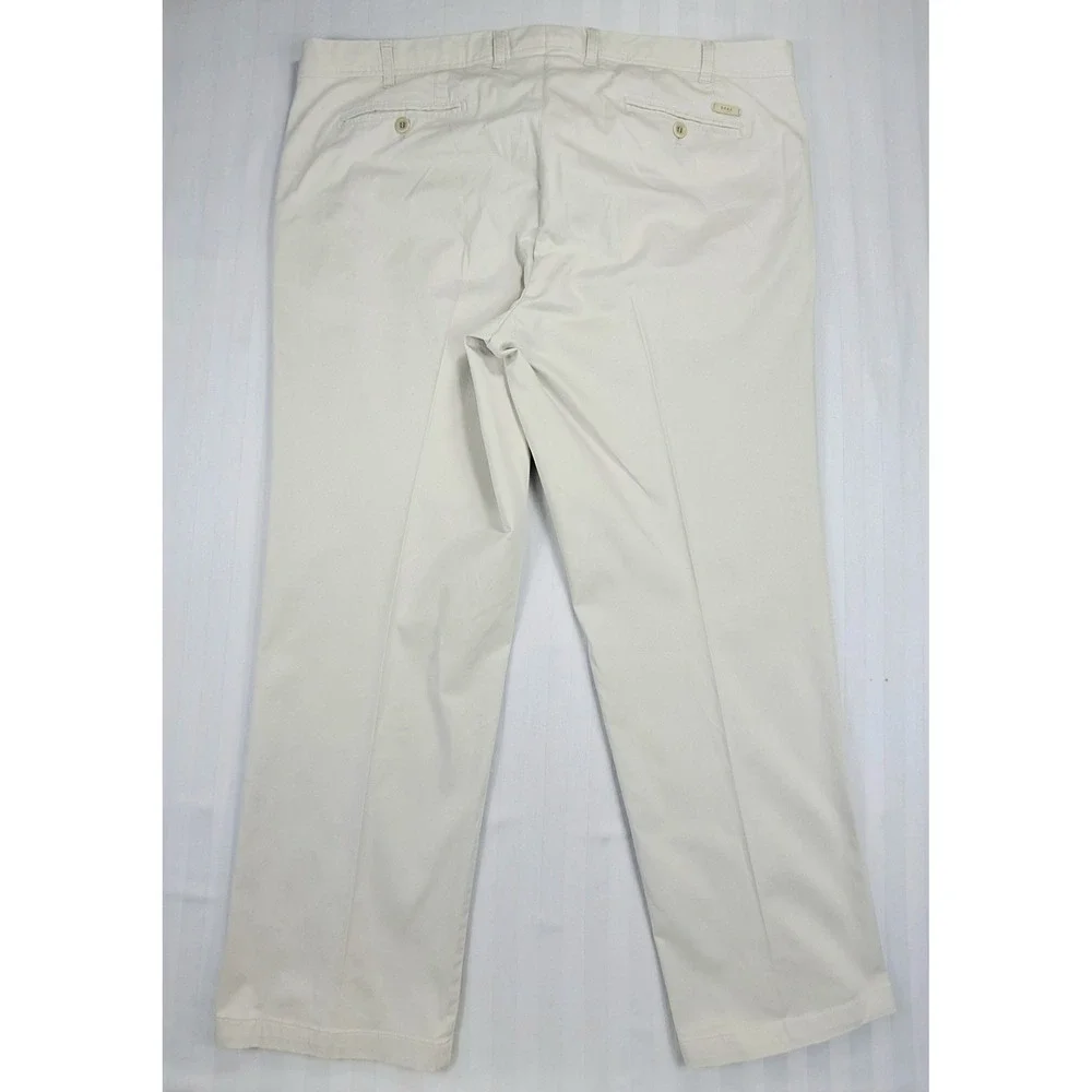 Brax Feel Good Mens Beige Chino Pants Flat Front Regular Fit Size 42x29 Chinos